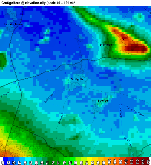 Großgoltern elevation map