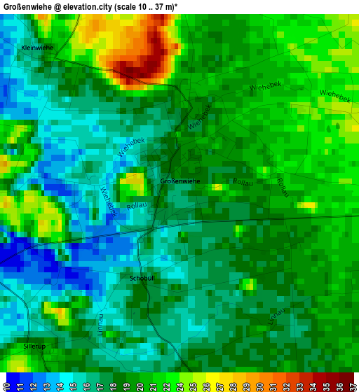 Großenwiehe elevation map