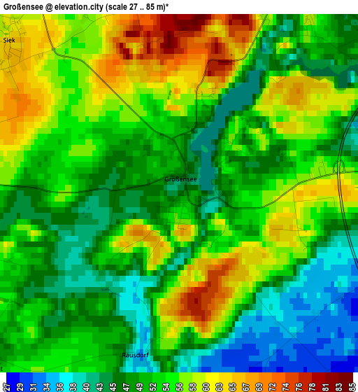 Großensee elevation map