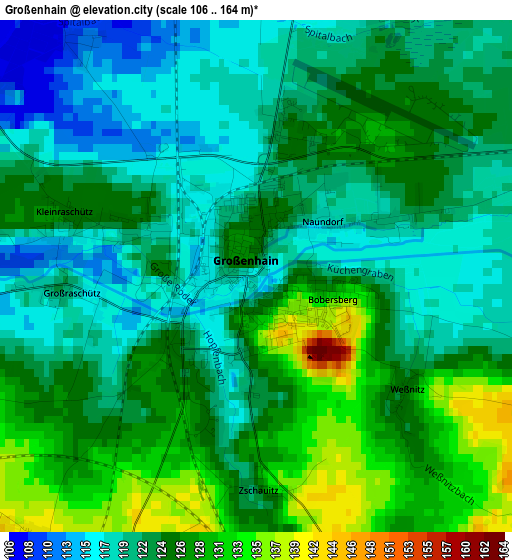 Großenhain elevation map