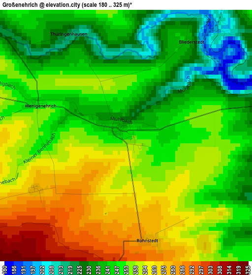 Großenehrich elevation map