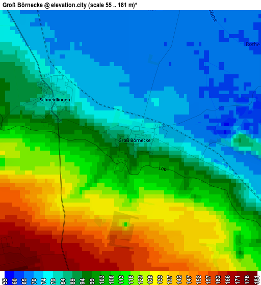 Groß Börnecke elevation map