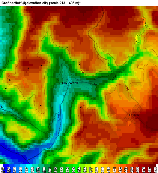 Großbartloff elevation map