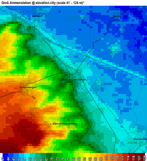 Groß Ammensleben elevation map