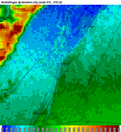 Großaitingen elevation map