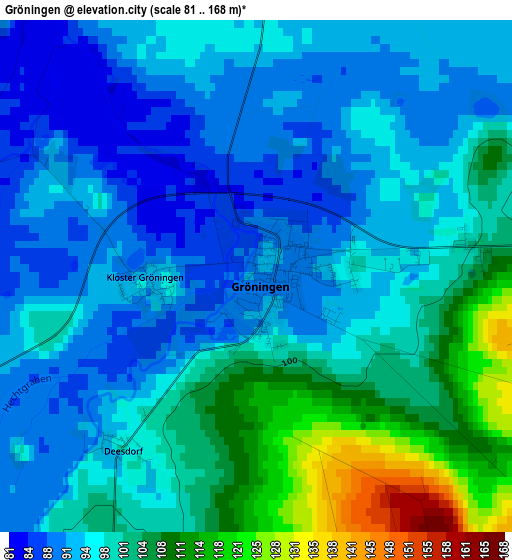 Gröningen elevation map