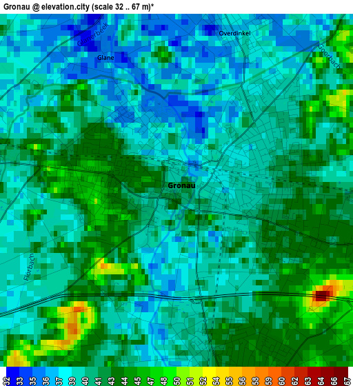 Gronau elevation map