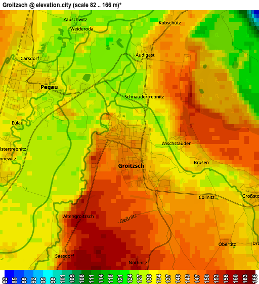 Groitzsch elevation map