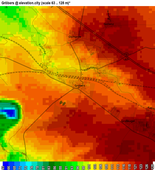 Gröbers elevation map