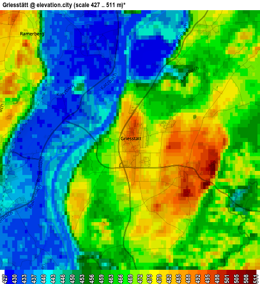 Griesstätt elevation map