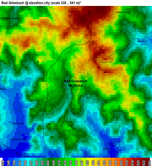 Bad Griesbach elevation map