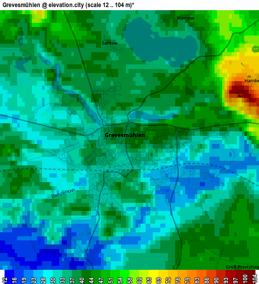 Grevesmühlen elevation map