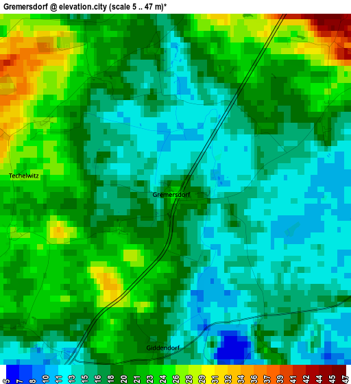 Gremersdorf elevation map