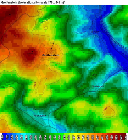 Greifenstein elevation map