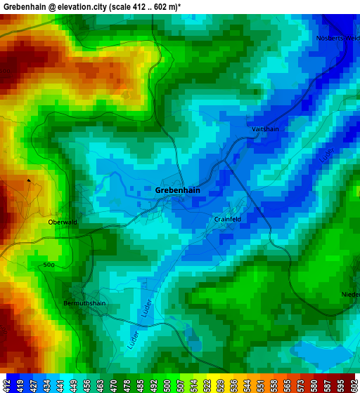 Grebenhain elevation map