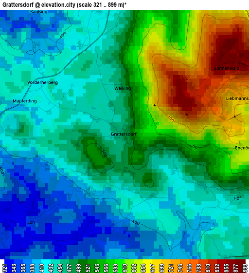 Grattersdorf elevation map