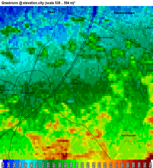 Grasbrunn elevation map