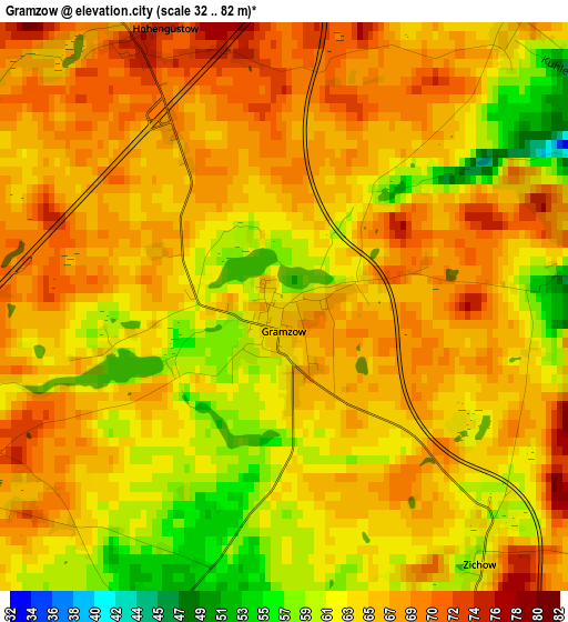 Gramzow elevation map