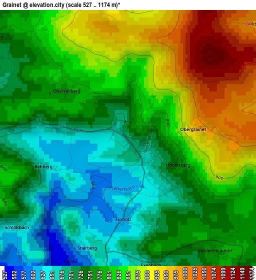 Grainet elevation map