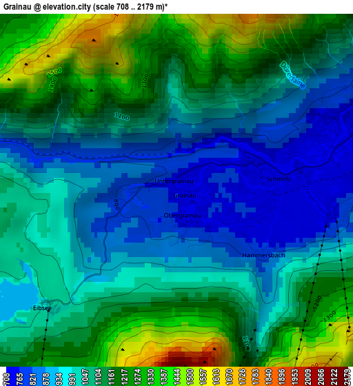 Grainau elevation map