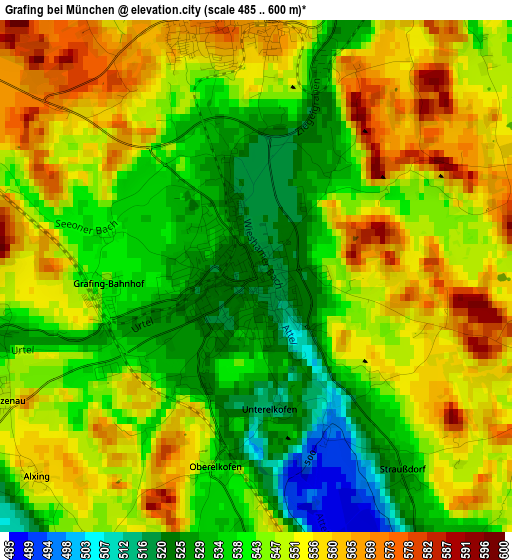 Grafing bei München elevation map