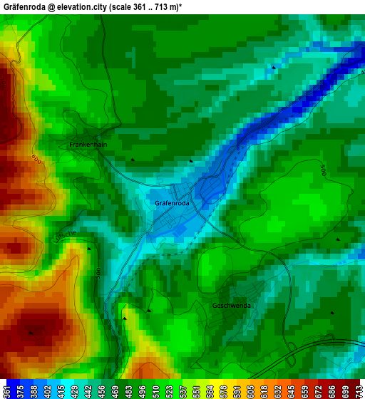 Gräfenroda elevation map