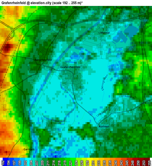 Grafenrheinfeld elevation map