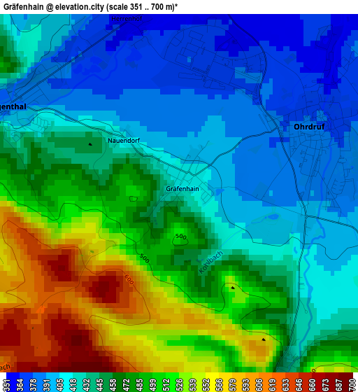 Gräfenhain elevation map