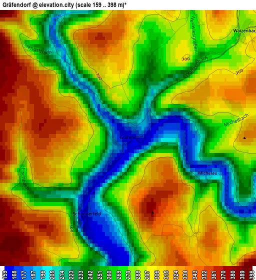 Gräfendorf elevation map