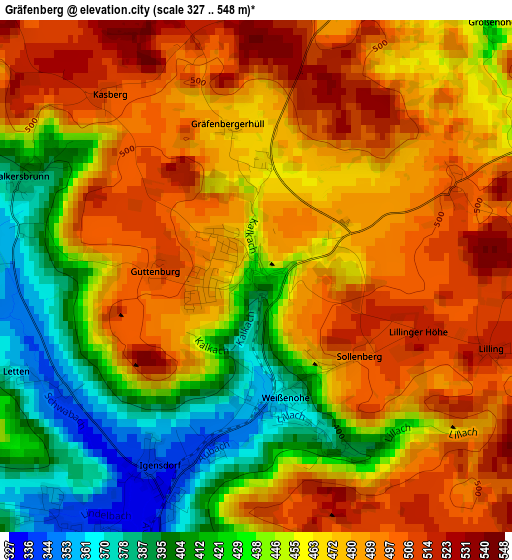 Gräfenberg elevation map