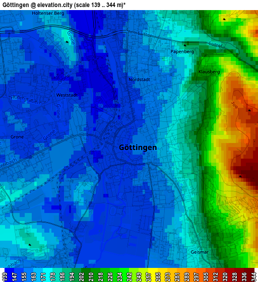 Göttingen elevation map