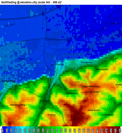 Gottfrieding elevation map