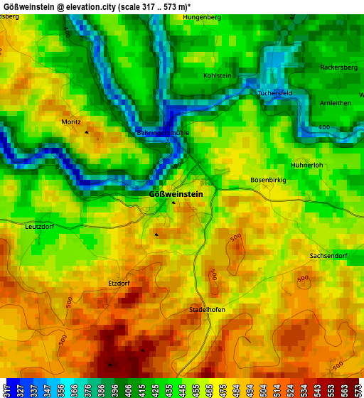 Gößweinstein elevation map