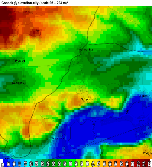 Goseck elevation map