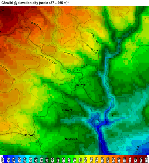 Görwihl elevation map