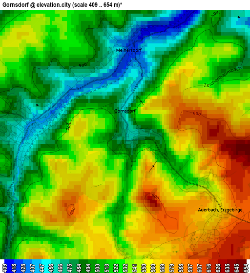 Gornsdorf elevation map