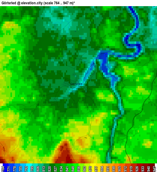 Görisried elevation map