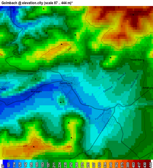 Golmbach elevation map