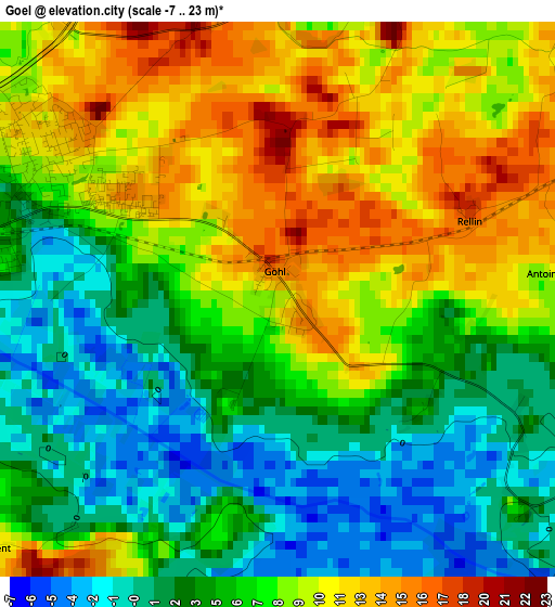 Goel elevation map