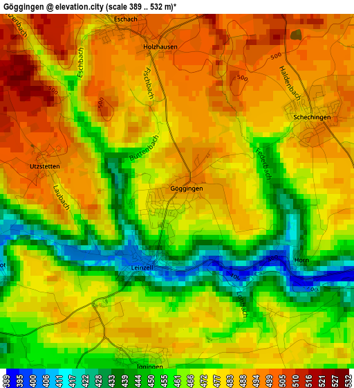 Göggingen elevation map