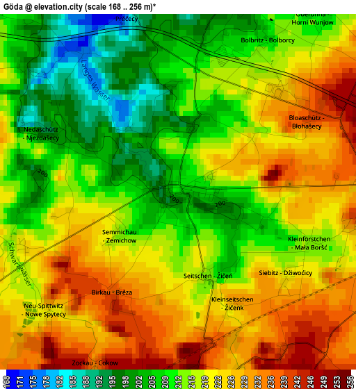 Göda elevation map