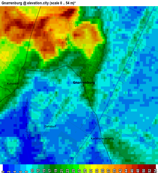 Gnarrenburg elevation map