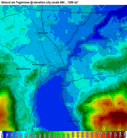 Gmund am Tegernsee elevation map