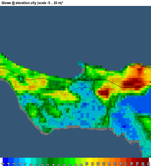 Glowe elevation map