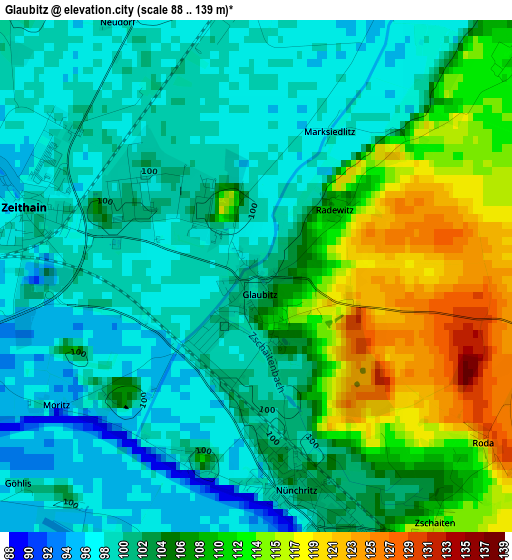 Glaubitz elevation map