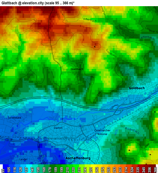 Glattbach elevation map