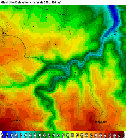 Glashütte elevation map