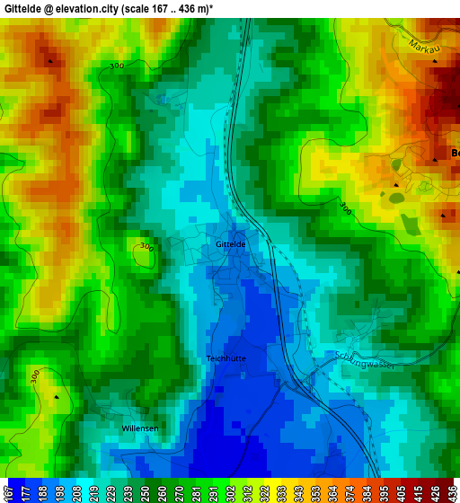 Gittelde elevation map