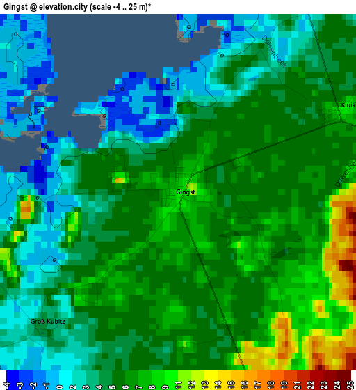 Gingst elevation map