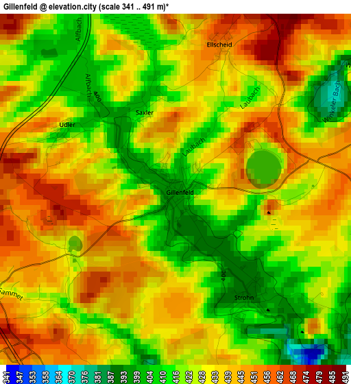 Gillenfeld elevation map